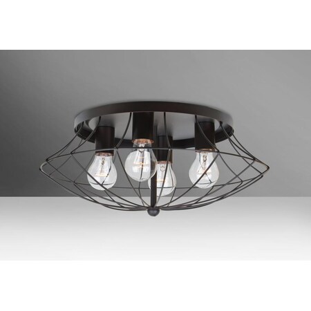 Besa Lighting Besa Ceiling Spezza 18 Bronze 4x100W Medium Base SPEZZA18C-BR